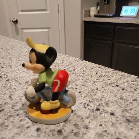 Walt Disney Productions Collectibles Mickey Mouse Cyclist Disney Ceramic 4” Tall - Picture 4 of 6